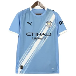 Camisa Manchester City I 25/26 - Torcedor Masculina - Azul faixa Branca