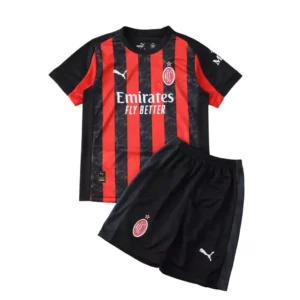 Kit Infantil Milan I 25/26 - Vermelho, branco e preto