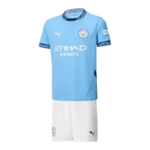 Kit Infantil Manchester City I 24/25 - Azul e branco