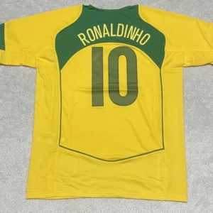 Camisa Retro Brasil 2004 Total 90 Com nome Ronaldinho 10