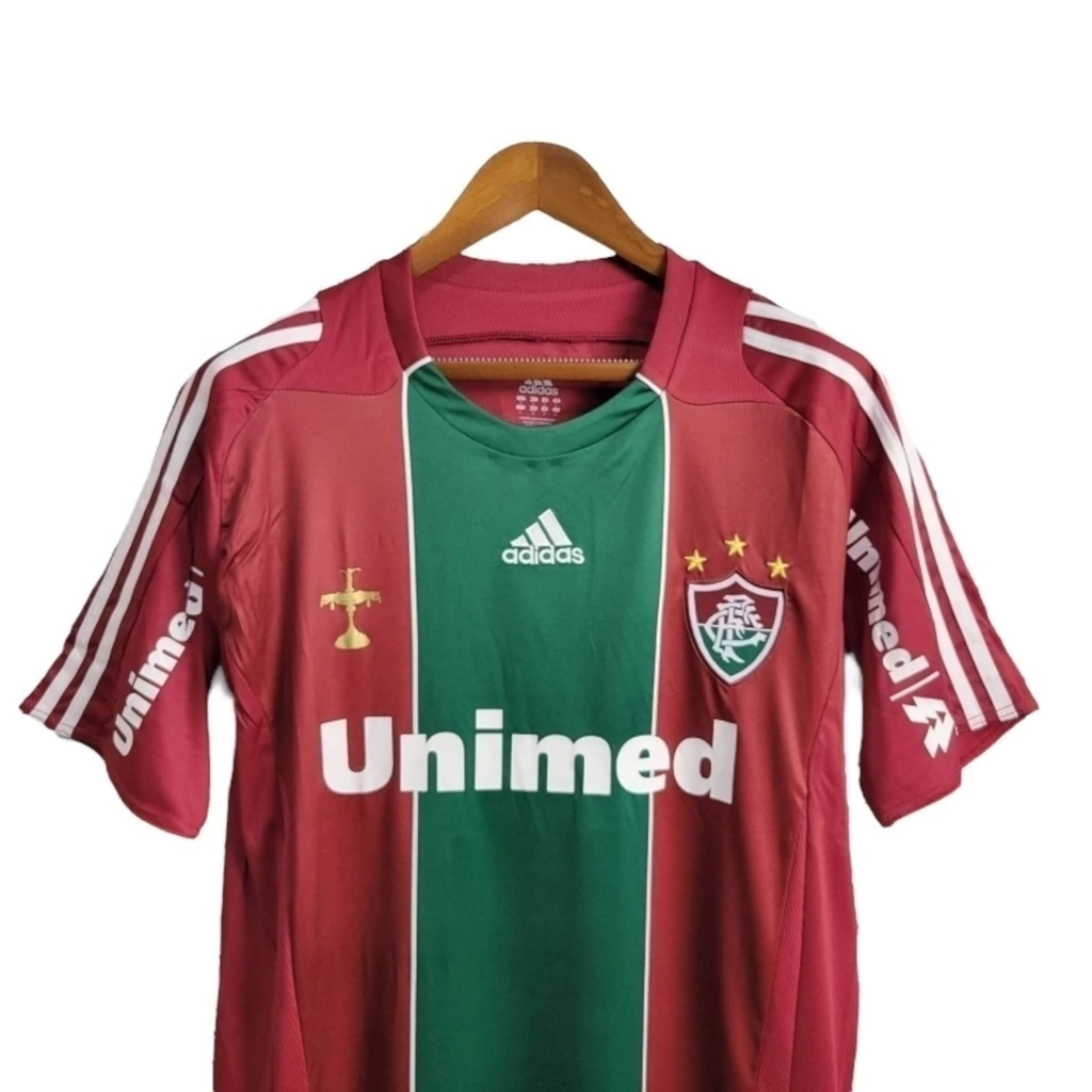 Camisa Retrô Fluminense I 2010 – Masculina – Vermelha com detalhes em branco frente
