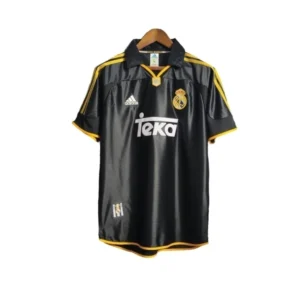 Camisa Retrô Real Madrid II 99/01 - Masculina - Preta com detalhes em amarelo